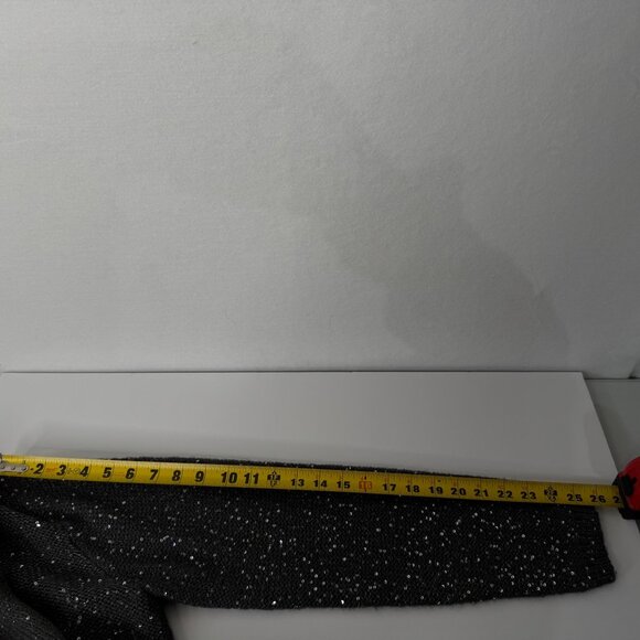 Laura Ashley Sequined Open-Front Knit Cardigan Sweater L Grey - Picture 12 of 12